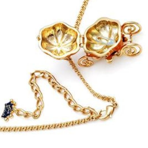 DISNEY COUTURE CINDERELLA PUMPKIN COACH CARRIAGE SWAROVSKI CRYSTAL NECKLACE~NEW! - Picture 5 of 7